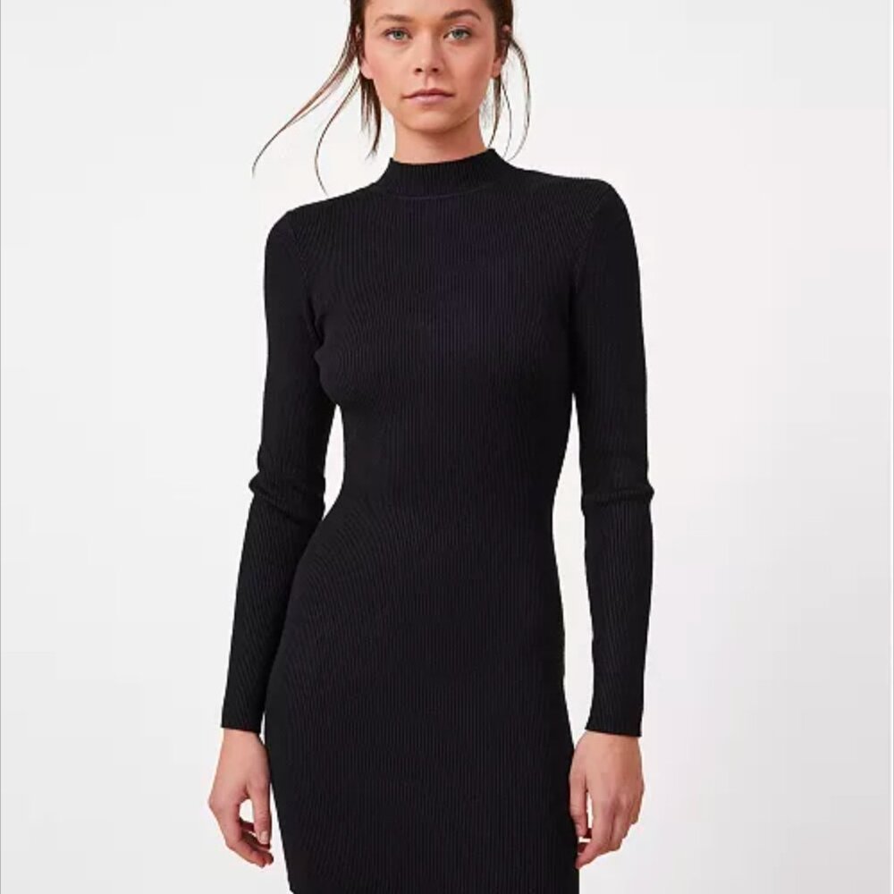 Mini mock neck sweater dress